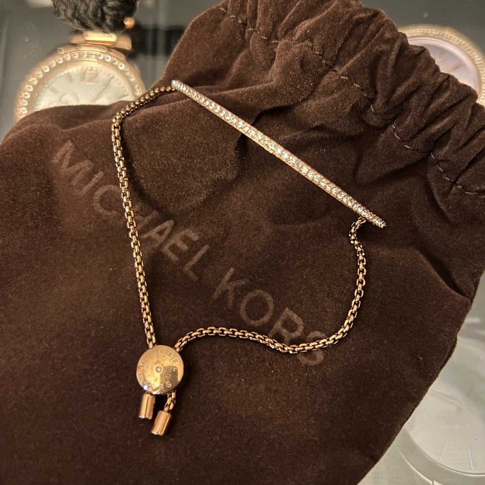 Michael Kors Pave Slider Bracelet - Rose Gold